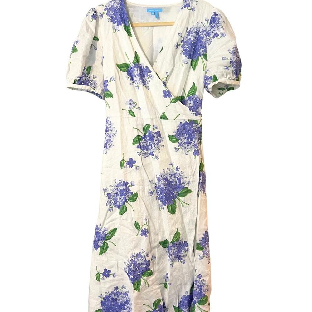 Draper James White and Blue Floral Midi Dress
